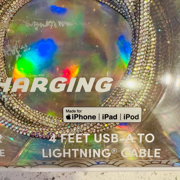 NIP🎀💎xo poppy bling💎🎀20W PD Fast Charging 1 USB-A + Lightning Cable Bling combo - Picture 9 of 11